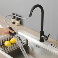 Top-Grifo de cocina de níquel cepillado con rociador extraíble, rociador de fregadero de cocina giratorio de 360 °, grifo de agua caliente y fría - details 18