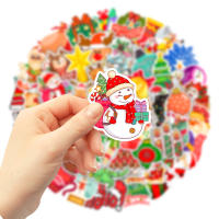 50PCS Etiquetas De Papel Anime Navideño Impermeables Para Skateboard Y Uso En Laptops Coches Guitarras Teléfonos Coloridas - details 4