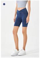 Shorts vaqueros de Mujer Push up Cruzada cinturón con bolsos y stretch - details 9