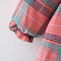Conjunto De 2 Vestidos Para Niñas Con Colgante De Conejo Estilo Princesa De Primavera Y Otoño Largo Con Mangas Plaid Gran Escote Vestido De Algodón Y Poliéster - details 8
