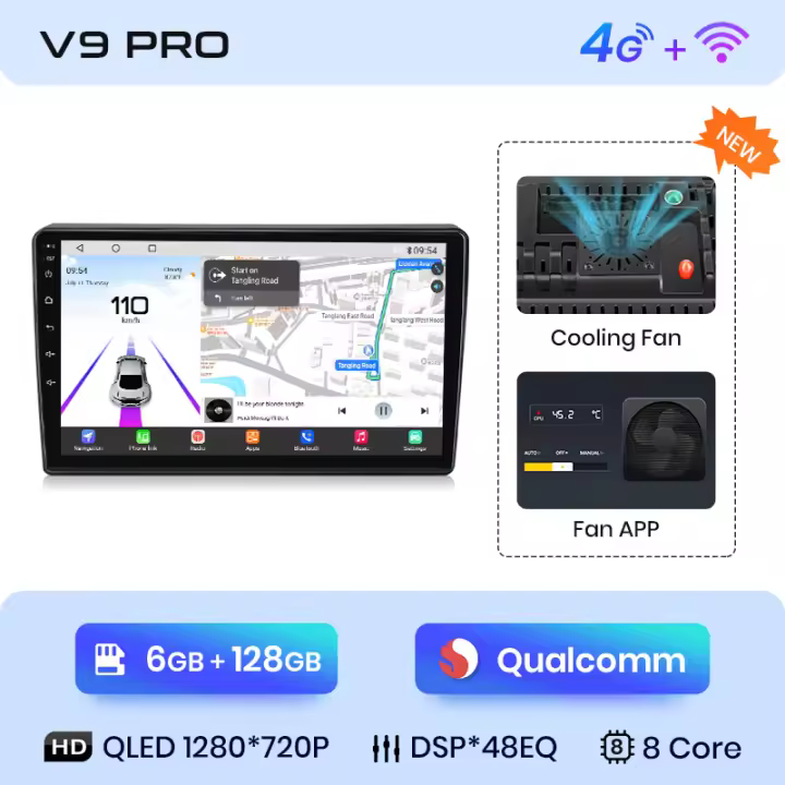 Junsun Tech Android 13 Radio para Citroen Berlingo B9 Peugeot Partner 2008 2009 2010 2011 2012 2013 2014 2015 2016 2017 2018 2019 de Coche con Chip Qualcomm de 8 Núcleos CarPlay Inalámbrico Autorradio Estéreo Pantalla HD Multimedia - 1