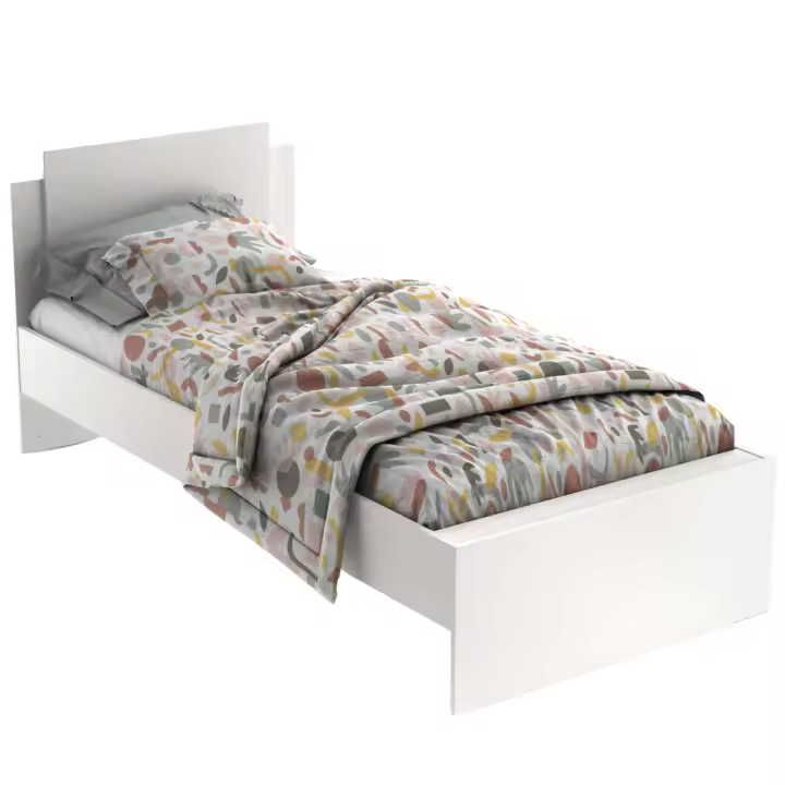 Miroytengo Cama Juvenil Life en color blanco mate Estilo nórdico 90x190-200 - 1
