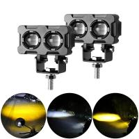Faros Auxiliares LED Para Motocicleta 60W Lente Doble Luz Dual Color Blanca Y Amarilla Antiniebla Iluminación Motocicleta - details 8