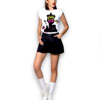 Moda Noc The Brand - Camiseta Queen Blanca de Algodón y Elastano - details 2