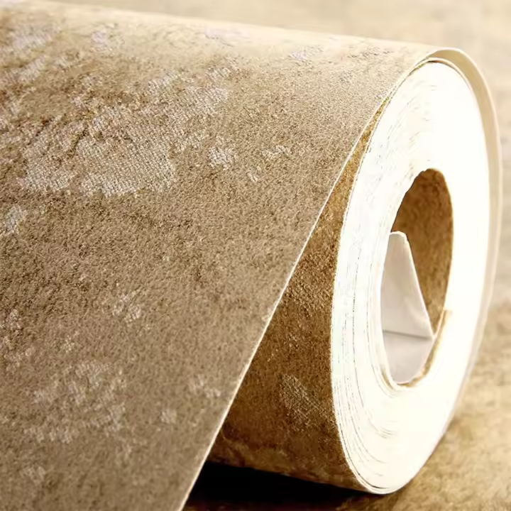 Papel tapiz de pared sin tejido suave y lavable en colores taupe oro cobre 10.0x0.53 m de alta calidad y excelente artesanía - 1