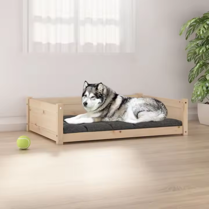 vidaXL Cama para Perros Sofá Asiento para Mascotas Madera de Pino Cera Color Marrón cera,  Marrón miel,  Natural y mas - 1