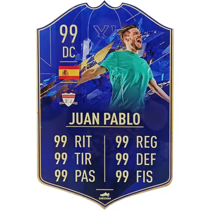 Oedim Carta de Fútbol Personalizada Diseño Toty, 21x33,5cm, Fabricado en PVC 5mm, Divertida y Original. Enviar personalización a lucasgarcia@oedim.com - 1