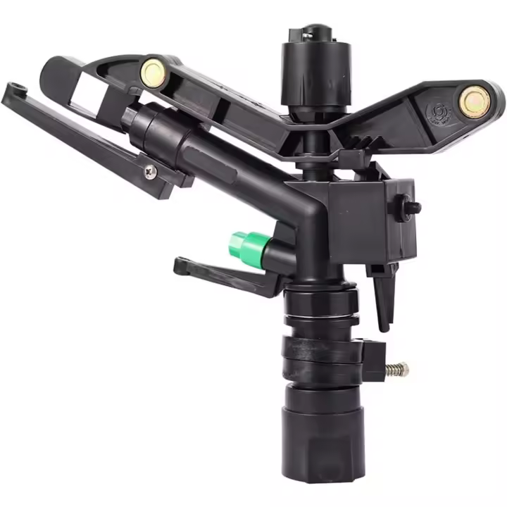 Conector de riego por goteo con nebulización para jardín, rosca hembra de 1", aspersor basculante de plástico de 360° de largo, rociador basculante giratorio con soporte, rociador de pesticidas para suministros de jardín - 1