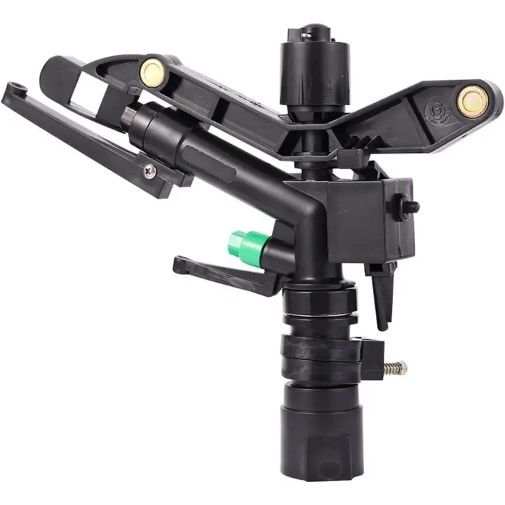 Conector de riego por goteo con nebulización para jardín, rosca hembra de 1", aspersor basculante de plástico de 360° de largo, rociador basculante giratorio con soporte, rociador de pesticidas para suministros de jardín - 1