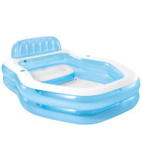 Piscina hinchable INTEX color azul, con toldo desmontable, incluye 2 porta bebidas, tapón para desagüe y parche de reparación, medidas 229x191x135cm, capacidad 1050L - details 2