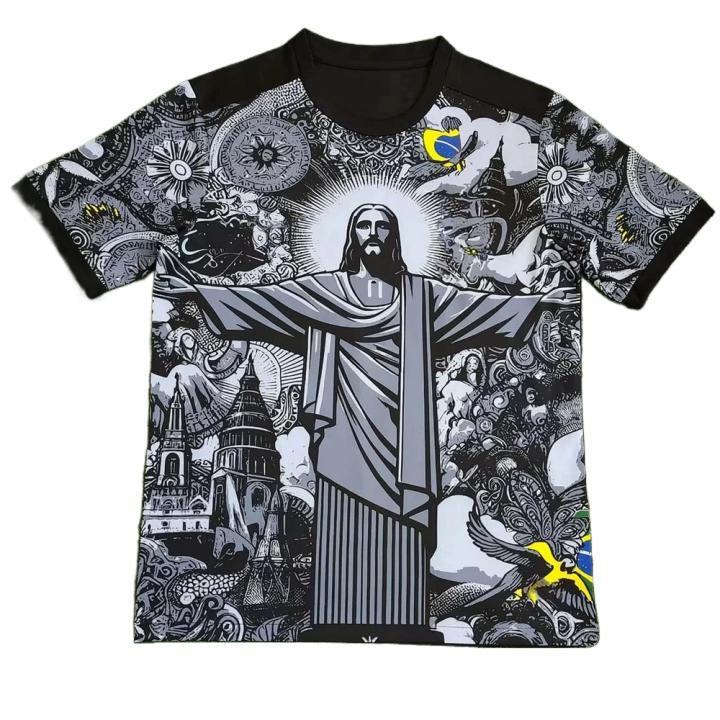 Camiseta De Fútbol De Verano Edición Especial Brasil Jesus Para Adultos Y Niños Casual Quick-drying Poliéster Camiseta De Outdoor