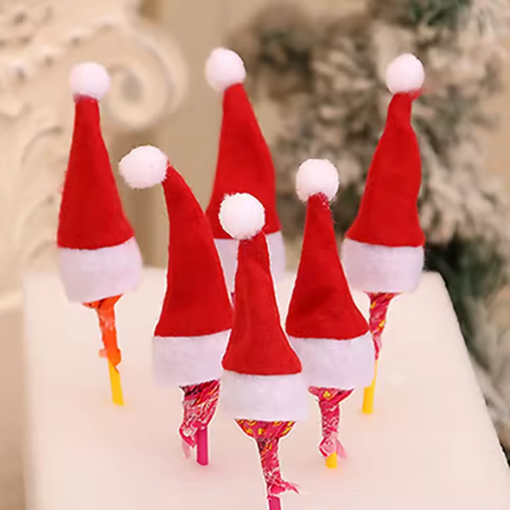 10/20PCS Mini Sombrero De Santa Claus Lollipop Para Niños Regalos Decoración De Navidad Y Año Nuevo Adorno De Fiesta Para El Hogar 2024 - 1