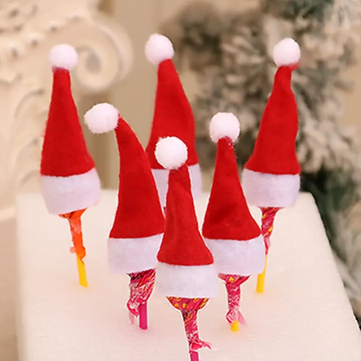 10/20PCS Mini Sombrero De Santa Claus Lollipop Para Niños Regalos Decoración De Navidad Y Año Nuevo Adorno De Fiesta Para El Hogar 2024 - 1