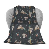 Manta Suave Y Cálida De Terciopelo En Rosa Con Diseño De Animales Adorables Como Koala Cerdo Panda Pug Para Sofá Cama Oficina Uso En Todas Las Estaciones - details 20