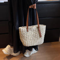 Bolso De Hombro Para Mujer Casual De Rotura Gran Capacidad Tejido De Paja De Verano Bolso De Playa Bolso De Viaje Para Dama - details 9