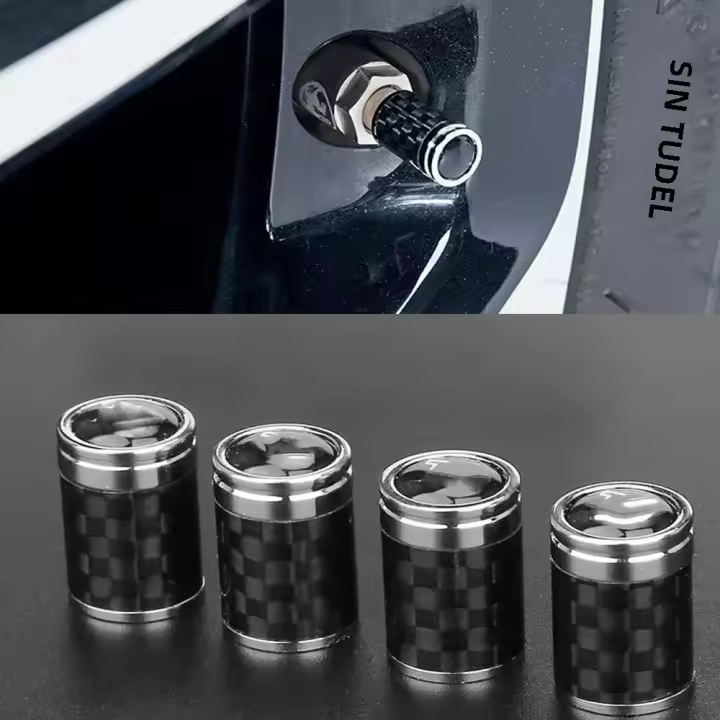 Juego De 4 Cubiertas De Válvula De Rueda De Carbono Para Coche Mercedes Benz Brabus Tapa De Hub De Aire Accesorios De Estilo Automotriz - 1