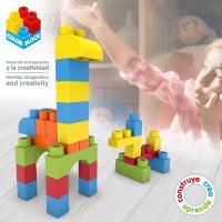 Color Baby Contenedor 80 Piezas Color Block Classic – Set de Construcción Educativo para Niños, Bloques de Colores y Formas Variadas, Ideal para Desarrollo Creativo, Habilidades Motoras y Juego Imaginativo con Almacenamiento Fácil - details 1