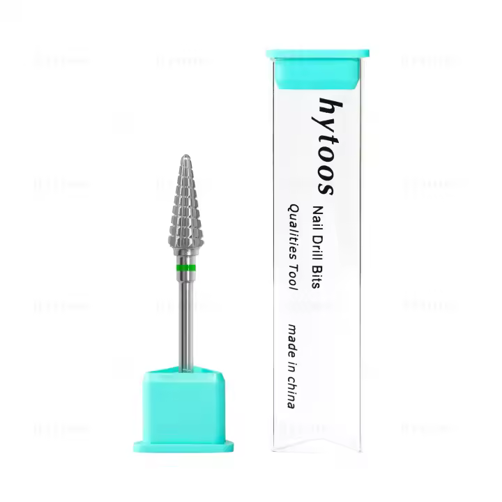 HYTOOS Broca De Uñas Cono Doble 15mm Taper Carburo Para Manicura Eliminación De Gel Suave Y Limpieza De Corte De Cutícula - 1