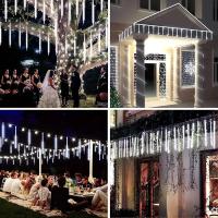 Luces De Meteorito LED Solar Para Jardín Navidad Y Fiesta Decorativas Impermeables De Lluvia De Hidrometeoritos 30/50CM Con Cadena De Luces Faeirys - details 9