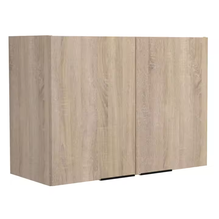 Módulo Cocina Arko 2 Puertas para Cocina Estilo Moderno en Color Roble Áspero y Negro 80x57.9x35.6 cm - 1