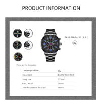 Reloj Deportivo De Moda Para Hombres Reloj De Pulsera De Acero Inoxidable Cuarzo Calendario Luminoso Cuero Casual Reloj De Mano - details 3