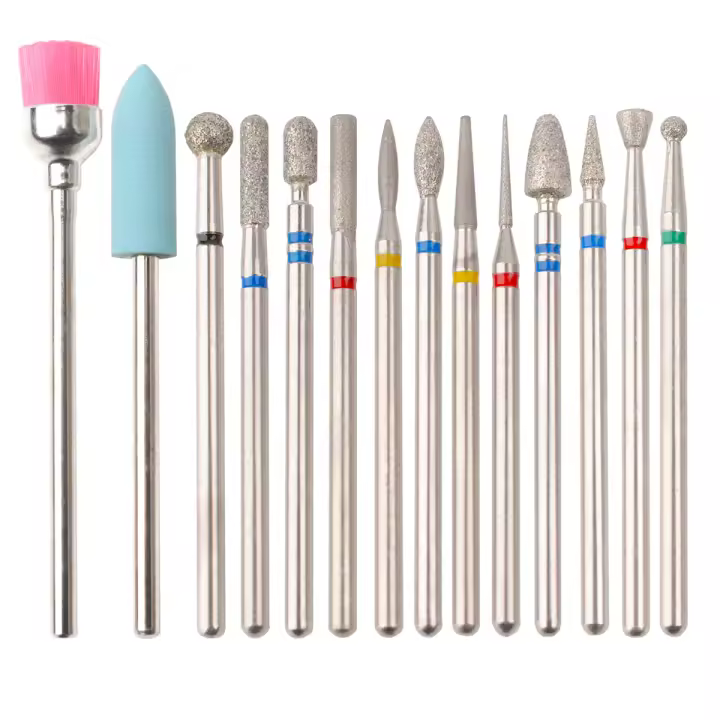 Set De 14 Piezas Para Máquina De Uñas Herramientas De Polido Y Remoción De Gel De Pedicura Y Manicura Rotatoria De Acero Inoxidable - 1