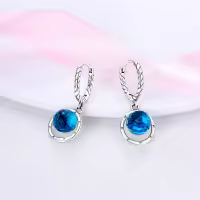 Pendientes De Aro De Plata 925 Para Mujer Con Zirconia Joyería De Moda Regalo Original Eardrop Pendientes Metálicos Tipo Aro - details 5