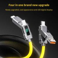 Cable De Carga Rápida USB Tipo C Con Pantalla Digital Y Diseño LED De Aluminio Zn Para iPhone Y PD 66W Nuevo Silicona 4 En 1 - details 7