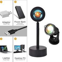 Lámpara De Puesta De Sol USB Proyector De Ambiente Para Decoración De Habitaciones Y Bares Luz Nocturna De Modo Circular Para Sala De Estar Y Dormitorio - details 3