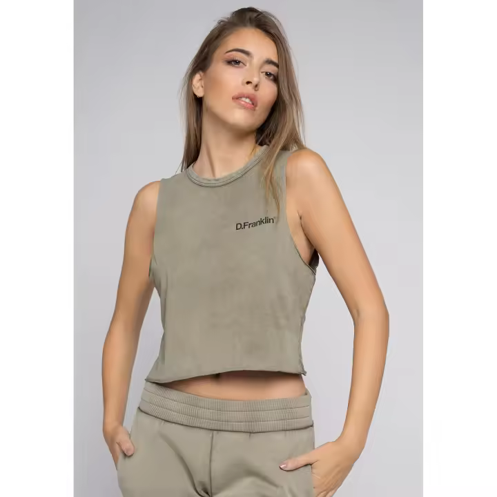 D.Franklin Top deportivo - Camiseta deportiva para mujer corta elástica talla - 1