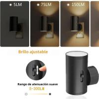 Luz Nocturna LED Ajustable Sensor De Atardecer a Medianoche Para Cocina Pasillo Dormitorio Escaleras Luz Dimmable Para El Hogar - details 3