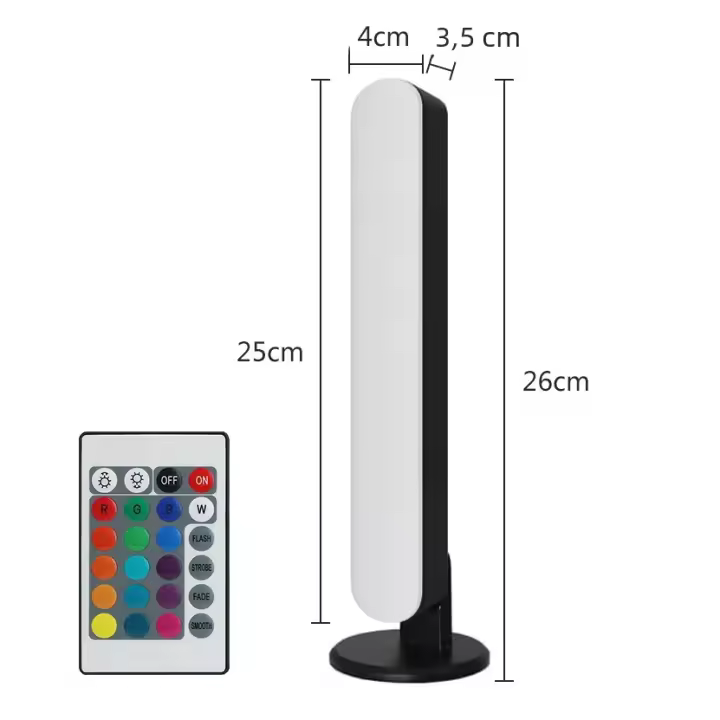 Lámpara De Escritorio LED Con Luz Ambiental RGB Control Remoto Y Strip Decorativa Para TV Y PC Luz Nocturna Con Ambiente Moderno - 1