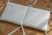 LALA - Juego de ropa de Cama para Cuna de Bebe, Gasa Anticolisión de Algodón PUE, Elephant Blanco, Pieza Enter de 30*30, lavable, - details 10