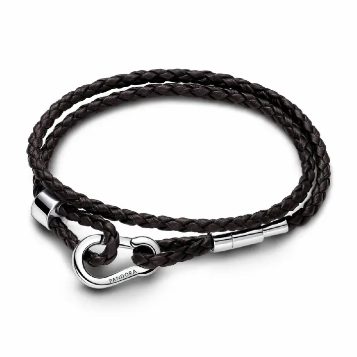 Pulsera Moments Cuero Trenzado Doble - 1