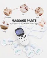 Masajeador Eléctrico De Fisioterapia Dual Canales Para Relajar Musculos Con 8 Almohadillas De Electrodo Gel Terapia De Cuidado De Salud - details 4