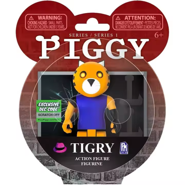 PIGGY  - Figura de acción articulada de Tigry - Serie 1 -  Personajes de Videojuegos Coleccionables -  Mercancía Original -  Edad recomendada mayores de 3 años. - 1