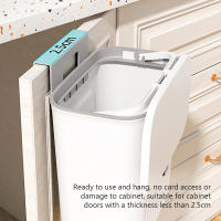 Bandeja De Papelera De Cocina Con Montaje En Pared 9L Caja De Basura Para Armario De Cocina Y Baño Con Tapa Recipiente De Residuos Ecológico De Plástico - details 5