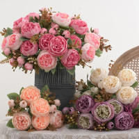 1 Pieza De Flores Artificiales Peonia De Seda Para Decoración Casa Boda Fiesta Faux Bouquet Arreglo De Plástico - details 1
