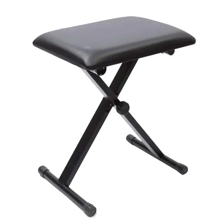 ROCKSTAR MUSIC - Banqueta para Teclado Altura Regulable Banco de Taburete para Piano FKB01. Plegable con Asiento Tapizado Bancos para Piano y Teclado - 1