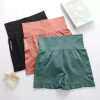 Shorts Deportivos De Cintura Alta Para Mujer Fitness Sin Costuras Delgados Para Ciclismo Y Correr Material De Poliéster - details 2