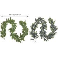Guirnalda De Pino Artificial De 180CM Decoración De Navidad Para Casa Fiesta Boda Adorno Colgante De Rattan - details 9