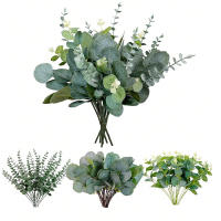 30 Piezas De Hojas De Eucalipto Artificial Con Estem De Moneda Plateada Para Disposición Floral De Boda Y Centros De Mesa - details 3