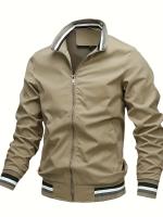 Chaqueta Deportiva Informal para Hombre – Estilo Safari Transpirable, Color Sólido con Detalle de Rayas, Moda Primavera-Verano 2024 - details 3