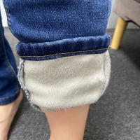 Jeans Térmicos Para Mujer Invierno Nieve Cálido Grueso Vaqueros Delgados Con Felpa Estilo Retro Azul Pantalones Largos Casual - details 5