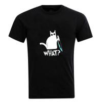 Camiseta De Moda Para Hombres Con Gráfico De Gato Divertido Casual Corta Estilo Juvenil Poliéster Temporada Todo Año - details 3