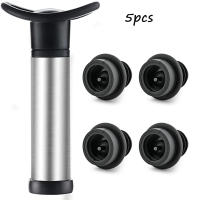 Tapa De Vino Con Bomba De Vacío Preservador De Bebidas De Silicona Negro Ecológico Aerator Para Botellas De Vino - details 6