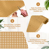 Plástico Braided Rattan Hecho a Mano Materiales De Transformación Para Sillas De Rattan Armarios Pantallas DIY En Color Natural - details 2