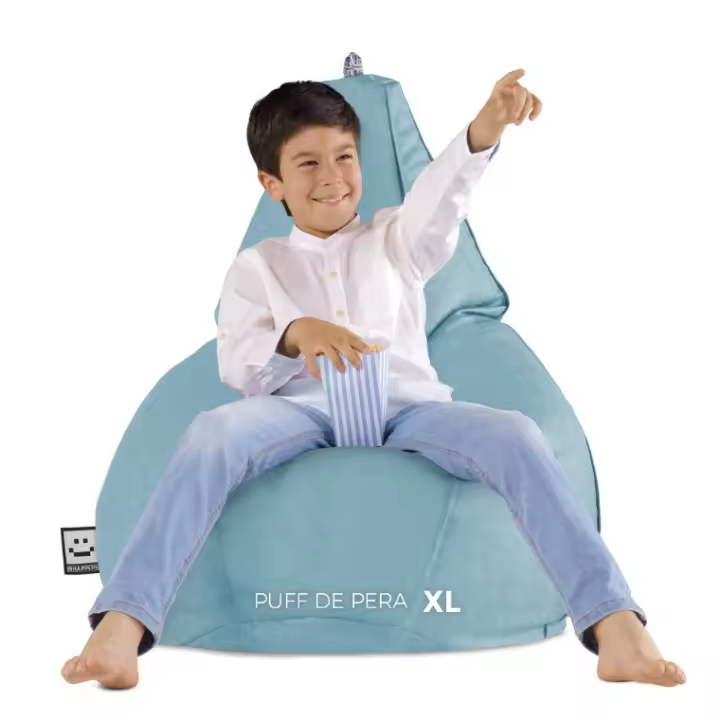 Puff Pera Polipiel Azul Cielo HAPPERS - Cómodo, ligero y resistente. Make it Happers® - 1