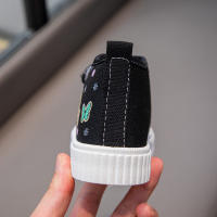 Zapatos De Lona Para Niños Y Niñas Estilo Cuatro Estaciones Bordado Blanco Dibujos Animados Niños Y Niñas Rosa Suave Antideslizante Casual - details 5