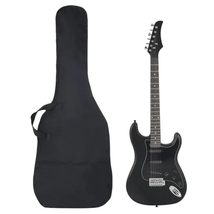 vidaXL Guitarra Eléctrica para Principiantes con Funda Instrumento 4/4 39" Color Negro,  Marrón y blanco,  Negro y dorado y mas - 1